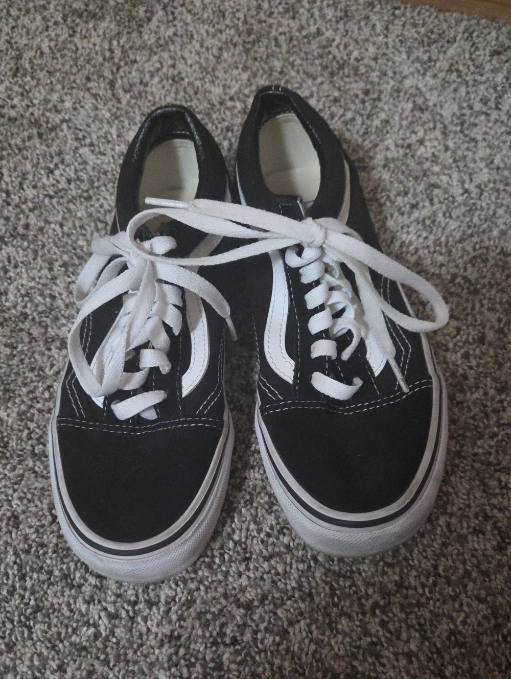 Vans Black and White Low-Top Boys Sneakers
